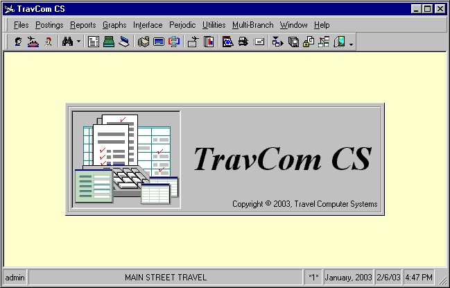 TravCom CS Main Menu